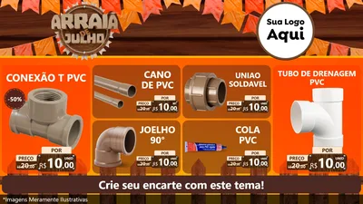Modelo de TV para TV Horizontal com o tema Arraiá de Julho - Junina para Tubos e conexões
