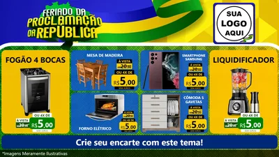 Modelo de TV para TV Horizontal com o tema Feriado da Proclamação da República para Móveis e Eletro