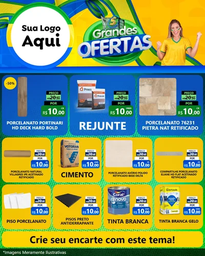 Modelo de Rede Social para Feed Instagram com o tema Grandes Ofertas para Pisos e revestimentos