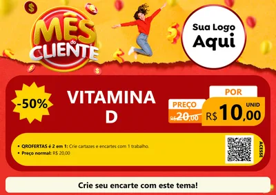 Modelo de Cartaz para Cartaz A4 Horizontal com o tema Mês do Cliente para Farmácia