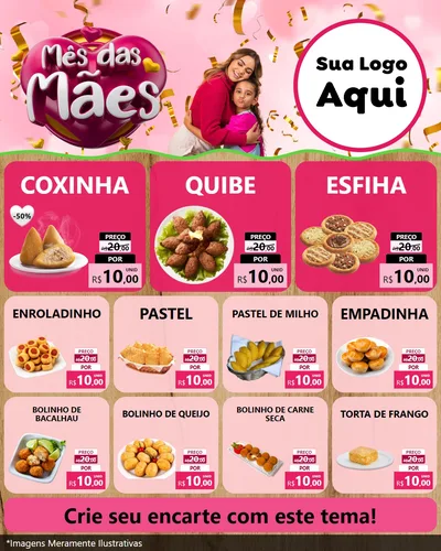 Modelo de Rede Social para Feed Instagram com o tema Mês das Mães para Salgadaria