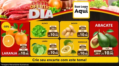 Modelo de TV para TV Horizontal com o tema Ofertas do Dia para Hortifrúti