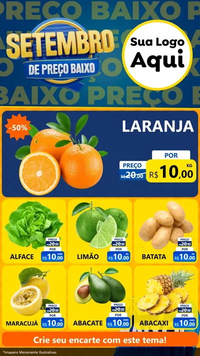 Modelo de Rede Social para Stories com o tema Setembro De Preço Baixo para Hortifrúti
