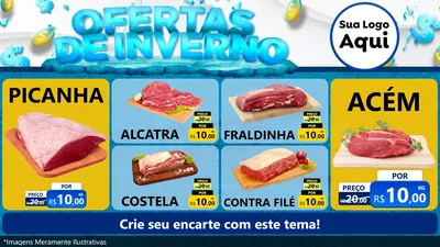 Modelo de TV para TV Horizontal com o tema Ofertas de Inverno para Açougue