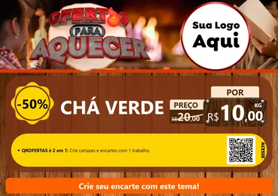 Modelo de Cartaz para Cartaz A4 Horizontal com o tema Ofertas Para Aquecer para Produtos Naturais
