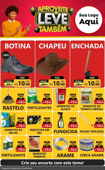 Modelo de Encarte para Encarte Grande com o tema Aproveite e Leve Também para Agropecuária