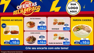Modelo de TV para TV Horizontal com o tema Ofertas Relâmpago para Restaurante