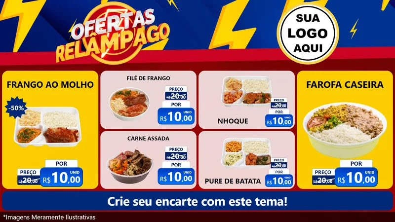 Modelo de TV para TV Horizontal com o tema Ofertas Relâmpago para Restaurante
