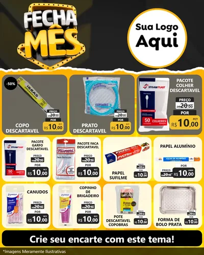 Modelo de Rede Social para Feed Instagram com o tema Fecha Mês para Embalagens