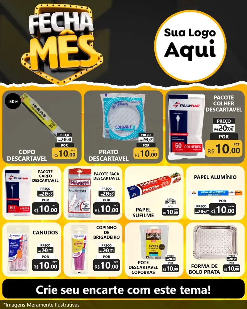 Modelo de Rede Social para Feed Instagram com o tema Fecha Mês para Embalagens