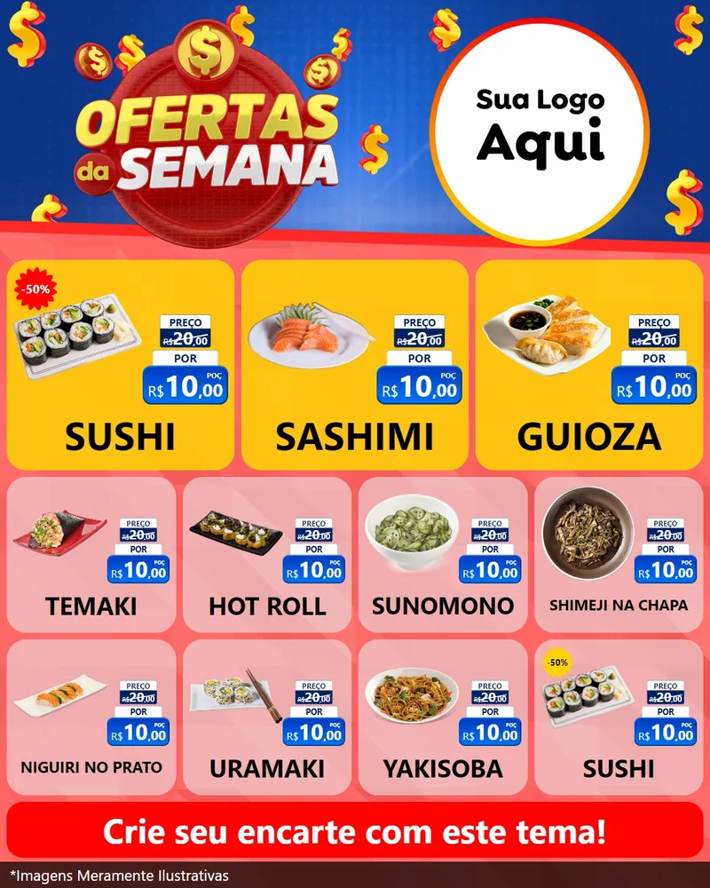 Modelo de Rede Social para Feed Instagram com o tema Ofertas Da Semana para Comida japonesa