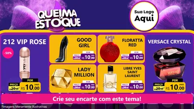 Modelo de TV para TV Horizontal com o tema Queima de Estoque para Perfumes