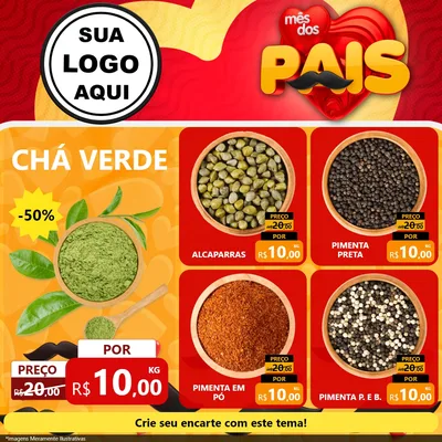 Modelo de Rede Social para Feed Facebook com o tema Mês Dos Pais para Produtos Naturais