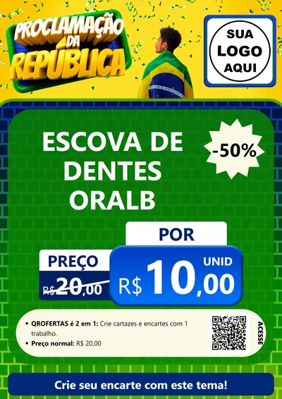 Modelo de Cartaz para Cartaz A4 Vertical com o tema Proclamação da República para Higiene Pessoal