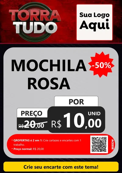 Modelo de Cartaz para Cartaz A4 Vertical com o tema Torra Tudo para Papelaria
