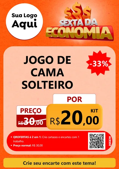 Modelo de Cartaz para Cartaz A4 Vertical com o tema Sexta da Economia para Cama, Mesa e Banho