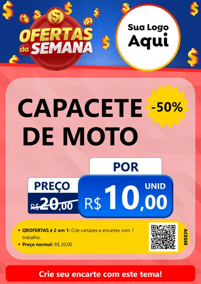 Modelo de Cartaz para Cartaz A4 Vertical com o tema Ofertas Da Semana para Moto peças