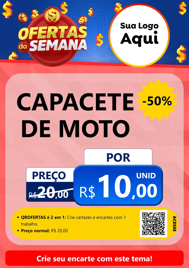 Modelo de Cartaz para Cartaz A4 Vertical com o tema Ofertas Da Semana para Moto peças
