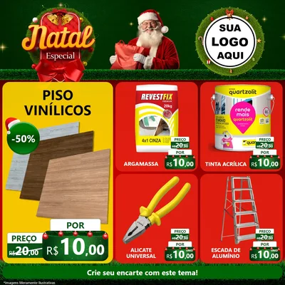 Modelo de Rede Social para Feed Facebook com o tema Natal Especial para Material para Construção