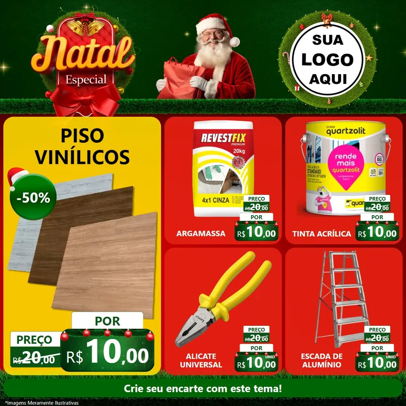 Modelo de Rede Social para Feed Facebook com o tema Natal Especial para Material para Construção