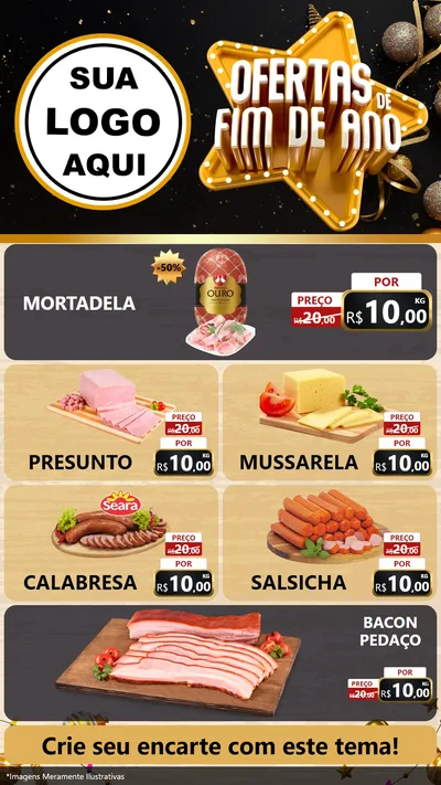 Modelo de TV para TV Vertical com o tema Ofertas de Fim de Ano para Frios e Laticínios