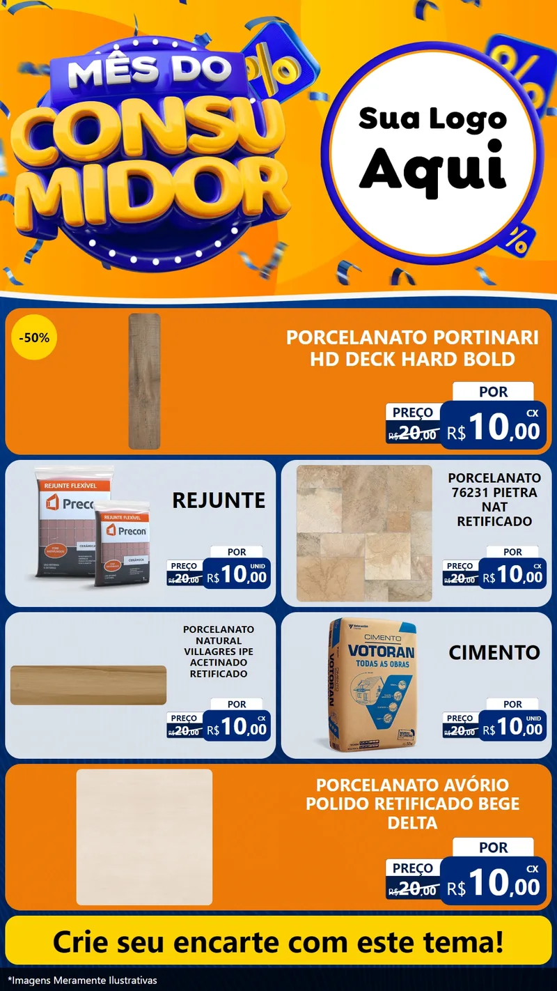 Modelo de TV para TV Vertical com o tema Mês do Consumidor para Pisos e revestimentos