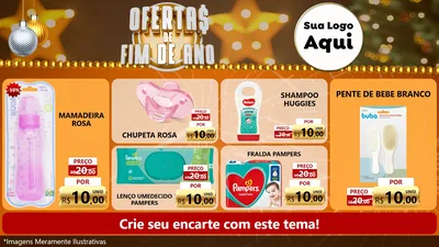 Modelo de TV para TV Horizontal com o tema Ofertas de Fim de Ano para Bebês
