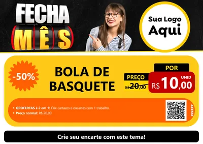 Modelo de Cartaz para Cartaz A4 Horizontal com o tema Fecha Mês para Artigos Esportivos