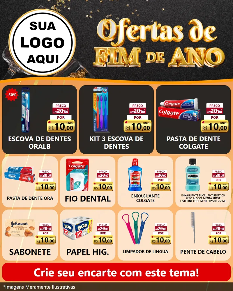 Modelo de Rede Social para Feed Instagram com o tema Ofertas de Fim de Ano para Higiene Pessoal