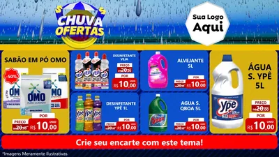 Modelo de TV para TV Horizontal com o tema Chuva de Ofertas para Produtos de Limpeza