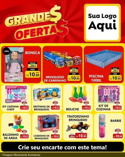 Modelo de Rede Social para Feed Instagram com o tema Grandes Ofertas para Brinquedos