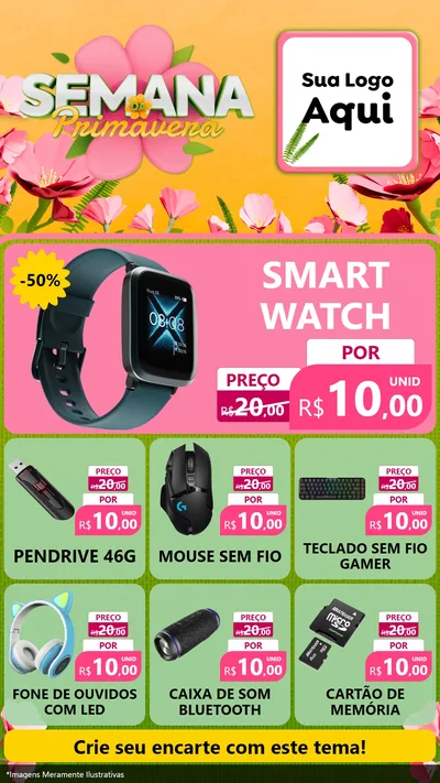 Modelo de Rede Social para Stories com o tema Semana da Primavera para Informática
