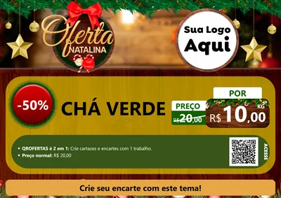Modelo de Cartaz para Cartaz A4 Horizontal com o tema Ofertas Natalina para Produtos Naturais