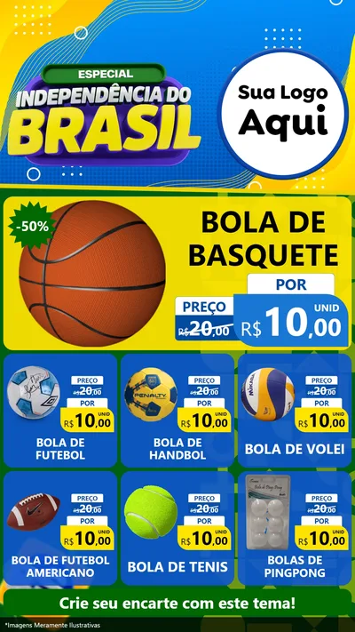 Modelo de Rede Social para Stories com o tema Especial Independência do Brasil para Artigos Esportivos