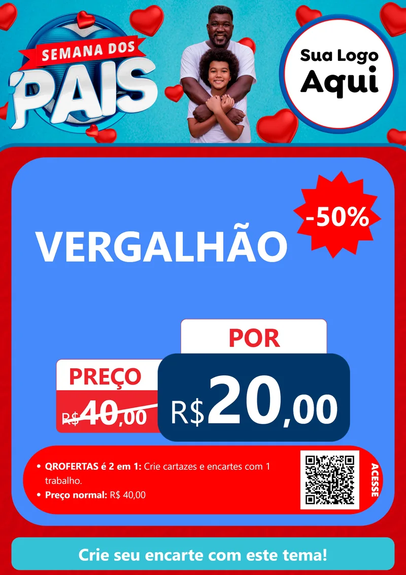 Modelo de Cartaz para Cartaz A4 Vertical com o tema Semana Dos Pais para Ferragens