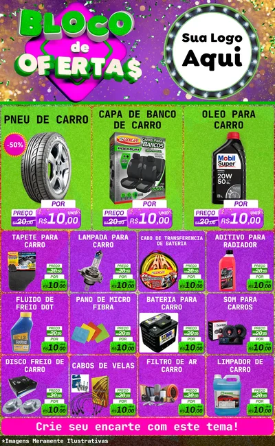 Modelo de Encarte para Encarte Grande com o tema Bloco de Ofertas para Auto peças