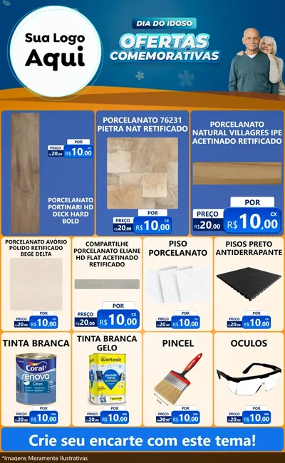 Modelo de Encarte para Encarte Grande com o tema Dia do Idoso