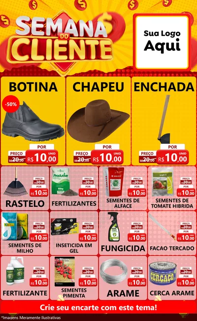 Modelo de Encarte para Encarte Grande com o tema Semana do Cliente para Agropecuária