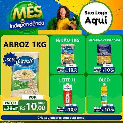 Modelo de Rede Social para Feed Facebook com o tema Mês da Independência para Supermercado