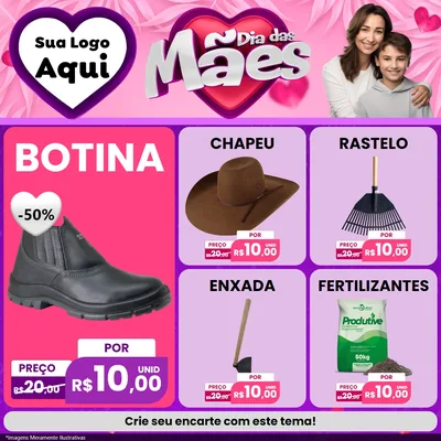 Modelo de Rede Social para Feed Facebook com o tema Dia das Mães para Agropecuária