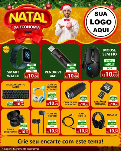 Modelo de Rede Social para Feed Instagram com o tema Natal da Economia para Informática