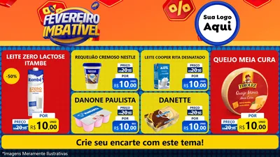 Modelo de TV para TV Horizontal com o tema Fevereiro Imbatível para Frios e Laticínios