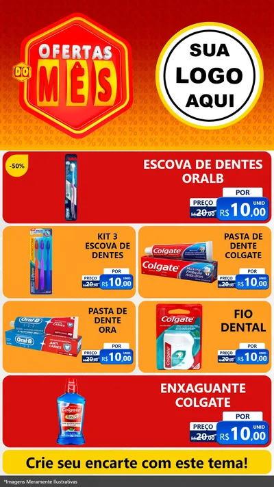 Modelo de TV para TV Vertical com o tema Ofertas do Mês para Higiene Pessoal
