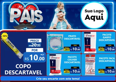Modelo de Encarte para Encarte A4 Horizontal com o tema Mês Dos Pais para Embalagens