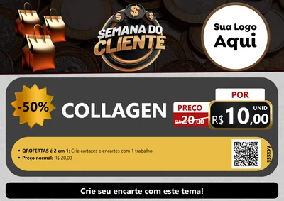 Modelo de Cartaz para Cartaz A4 Horizontal com o tema Semana do Cliente para Suplementos alimentares