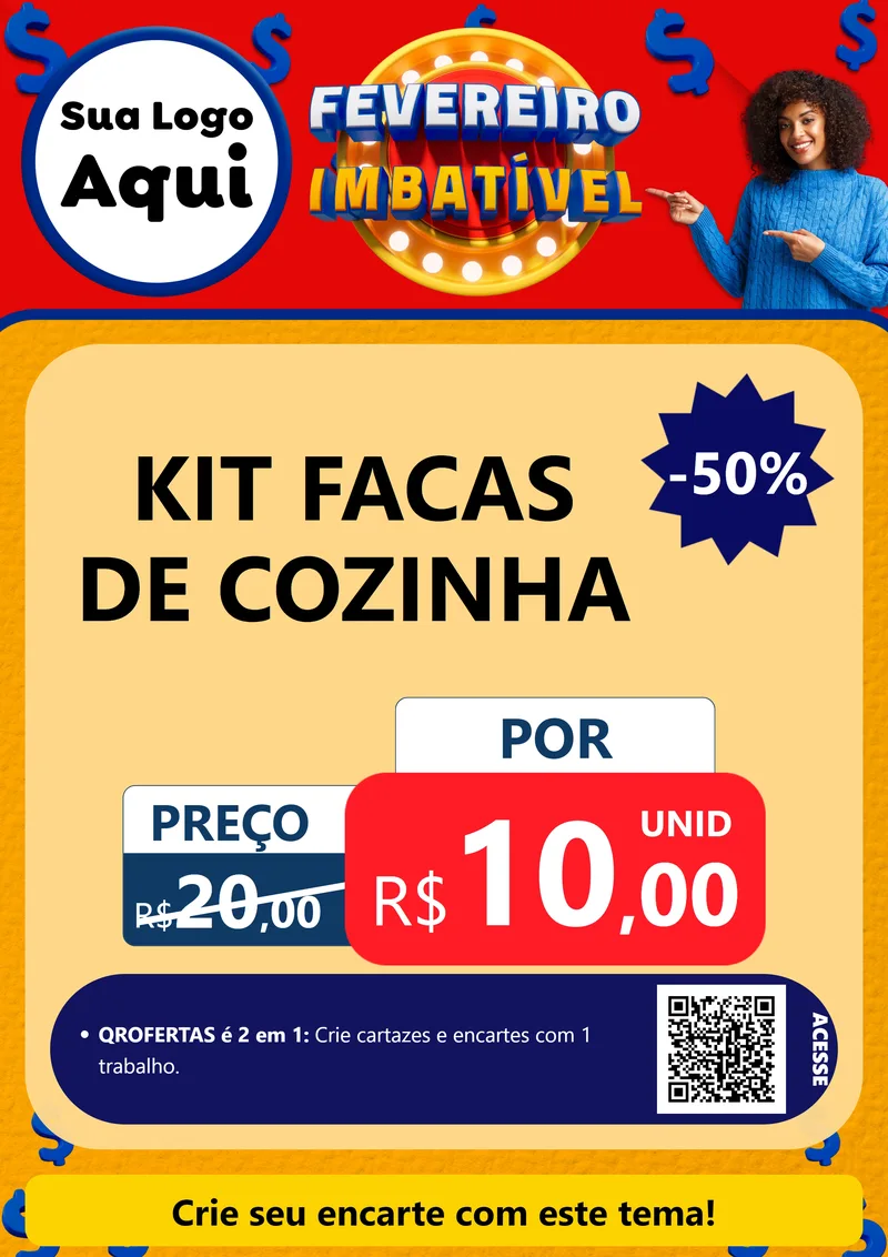 Modelo de Cartaz para Cartaz A4 Vertical com o tema Fevereiro Imbatível para Utilidades Domésticas
