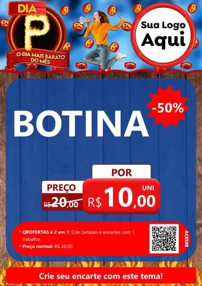Modelo de Cartaz para Cartaz A4 Vertical com o tema Dia P - O Dia Mais Barato Do Mês para Agropecuária