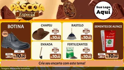 Modelo de TV para TV Horizontal com o tema Páscoa Especial para Agropecuária