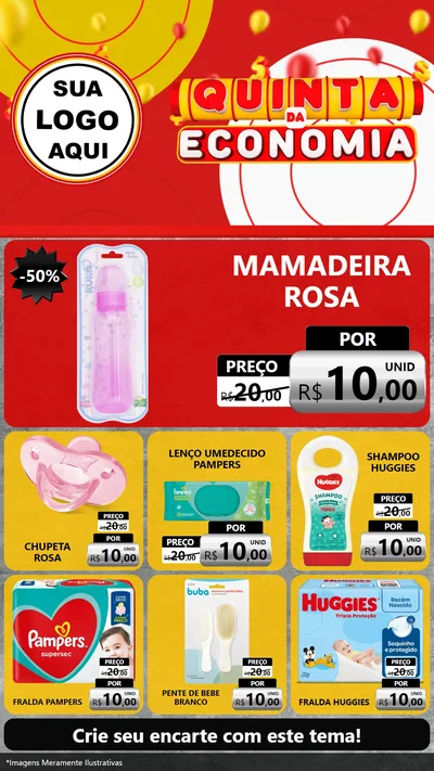 Modelo de Rede Social para Stories com o tema Quinta da Economia para Bebês