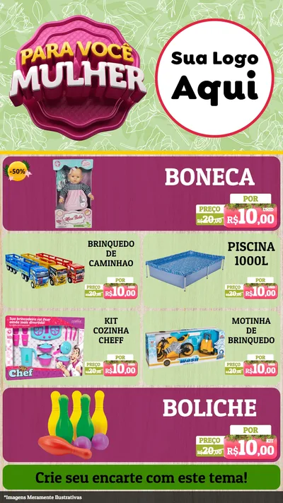 Modelo de TV para TV Vertical com o tema Para Você Mulher para Brinquedos